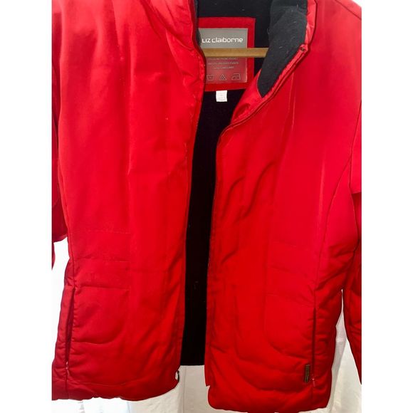 Women’s Liz Claiborne Red Feather & Down Jacket Size  L - Picture 6 of 12